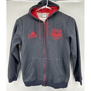 Adidas New York Red Bulls Full Zip Long Sleeve Hooded Jacket Gray Men's 2XL‎